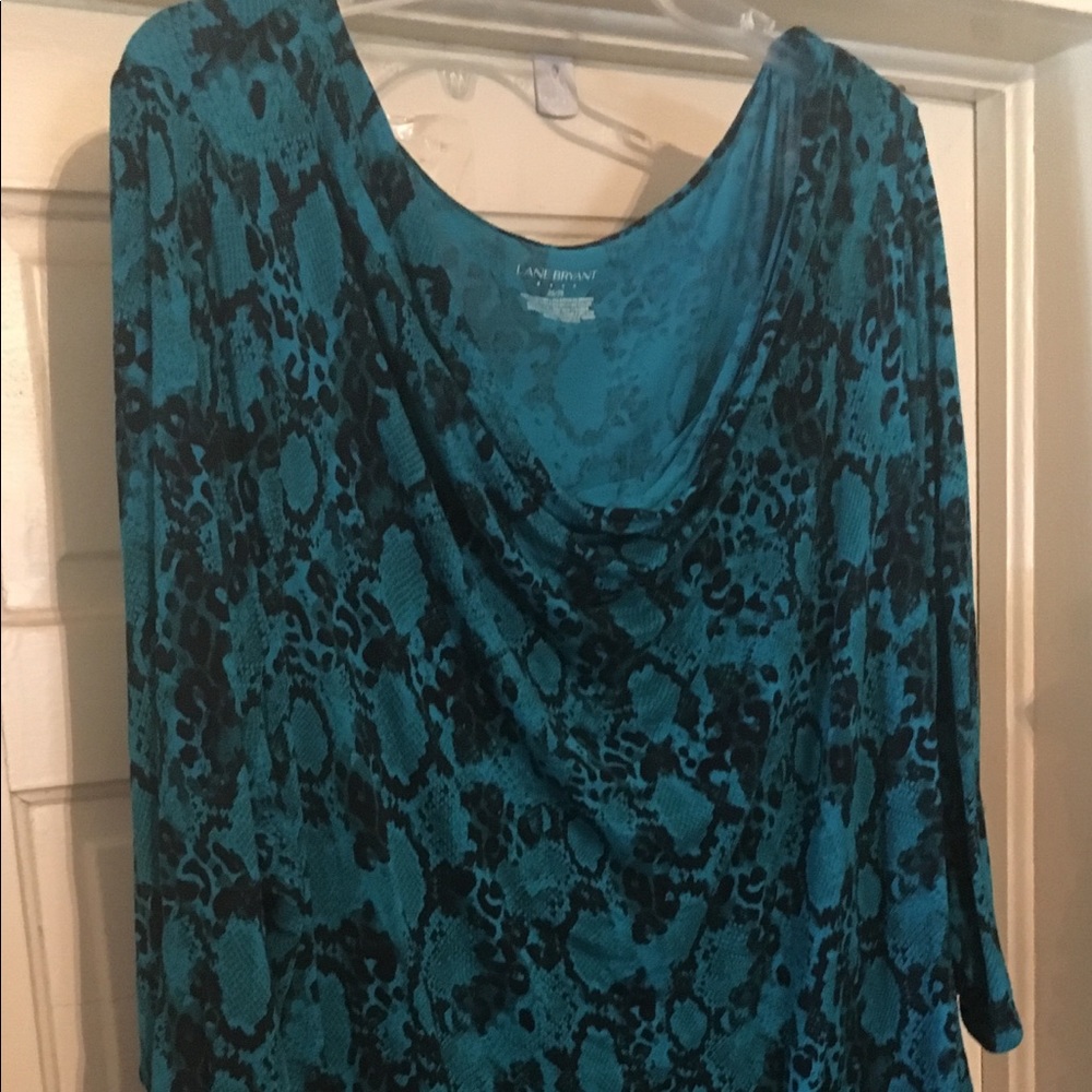 Lane Bryant turquoise print top